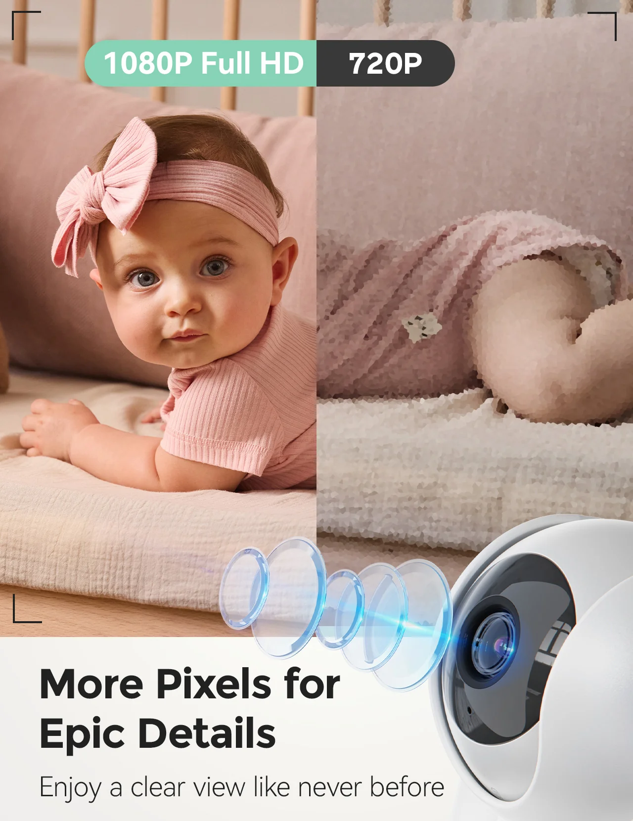 Cámara Full HD 1080p para vigilabebés con vídeo BM01 - Image 3