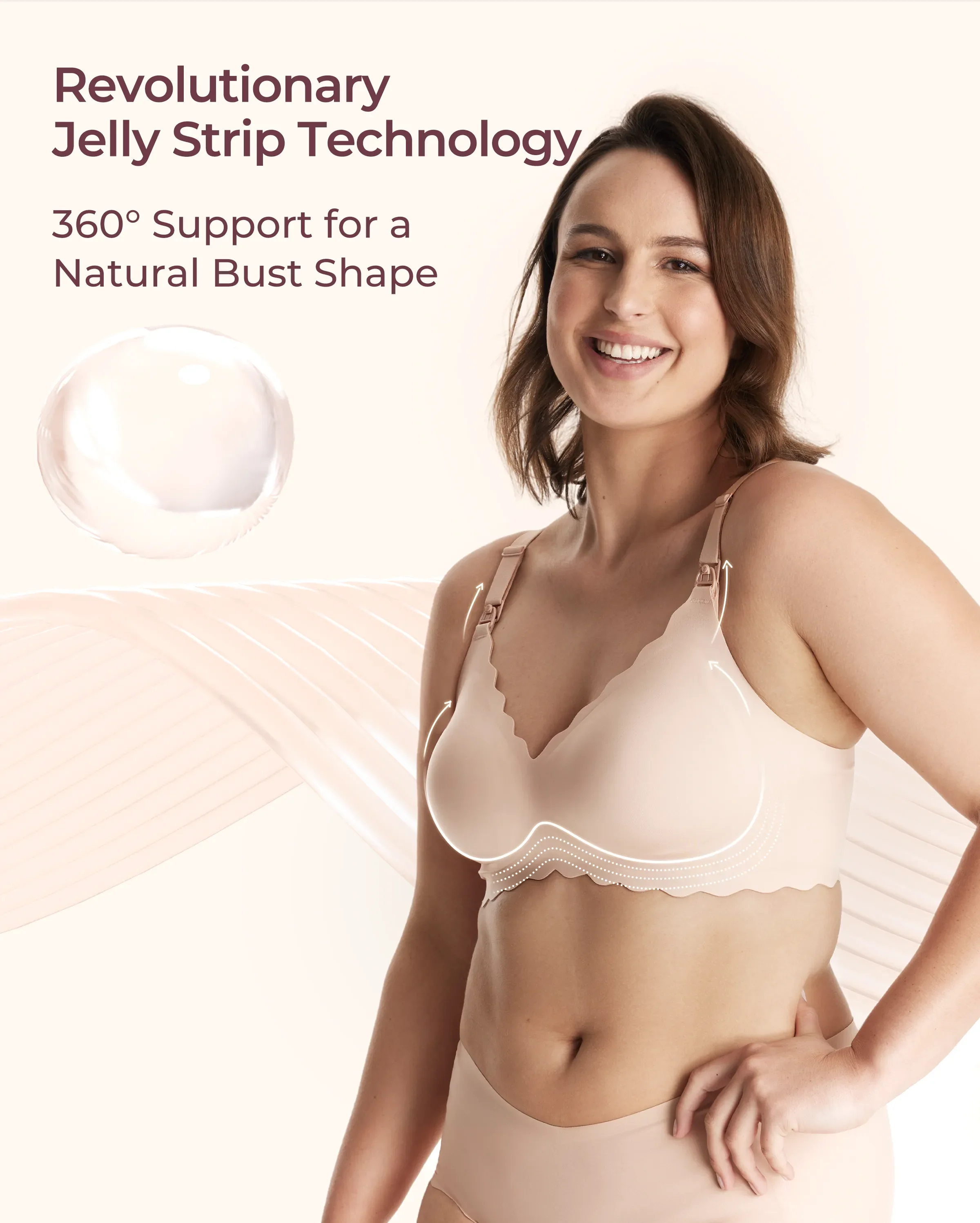 Jelly Strip - Sujetador de lactancia con realce floral sin costuras - YN46 - Image 47