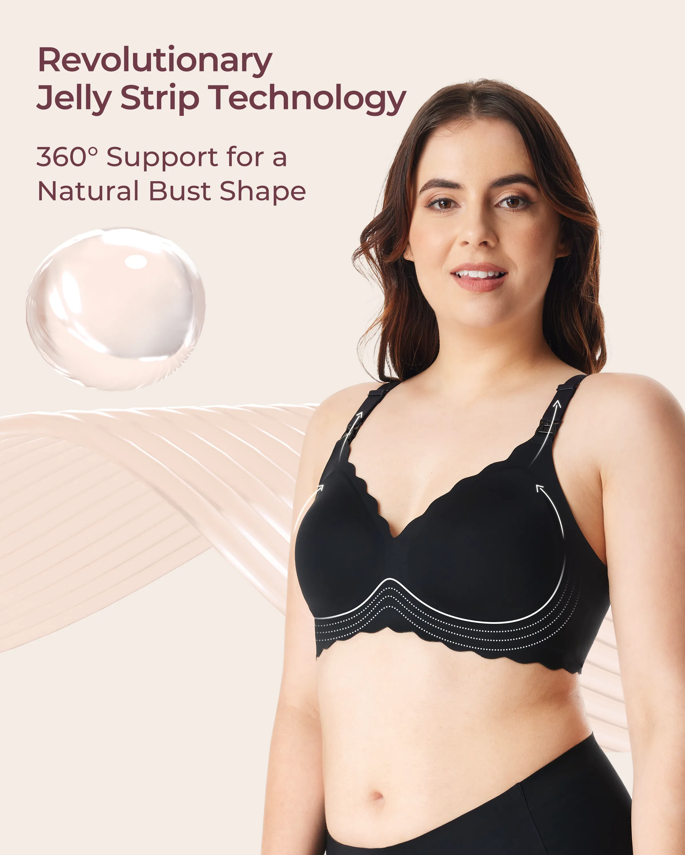 Jelly Strip - Sujetador de lactancia con realce floral sin costuras - YN46 - Image 54