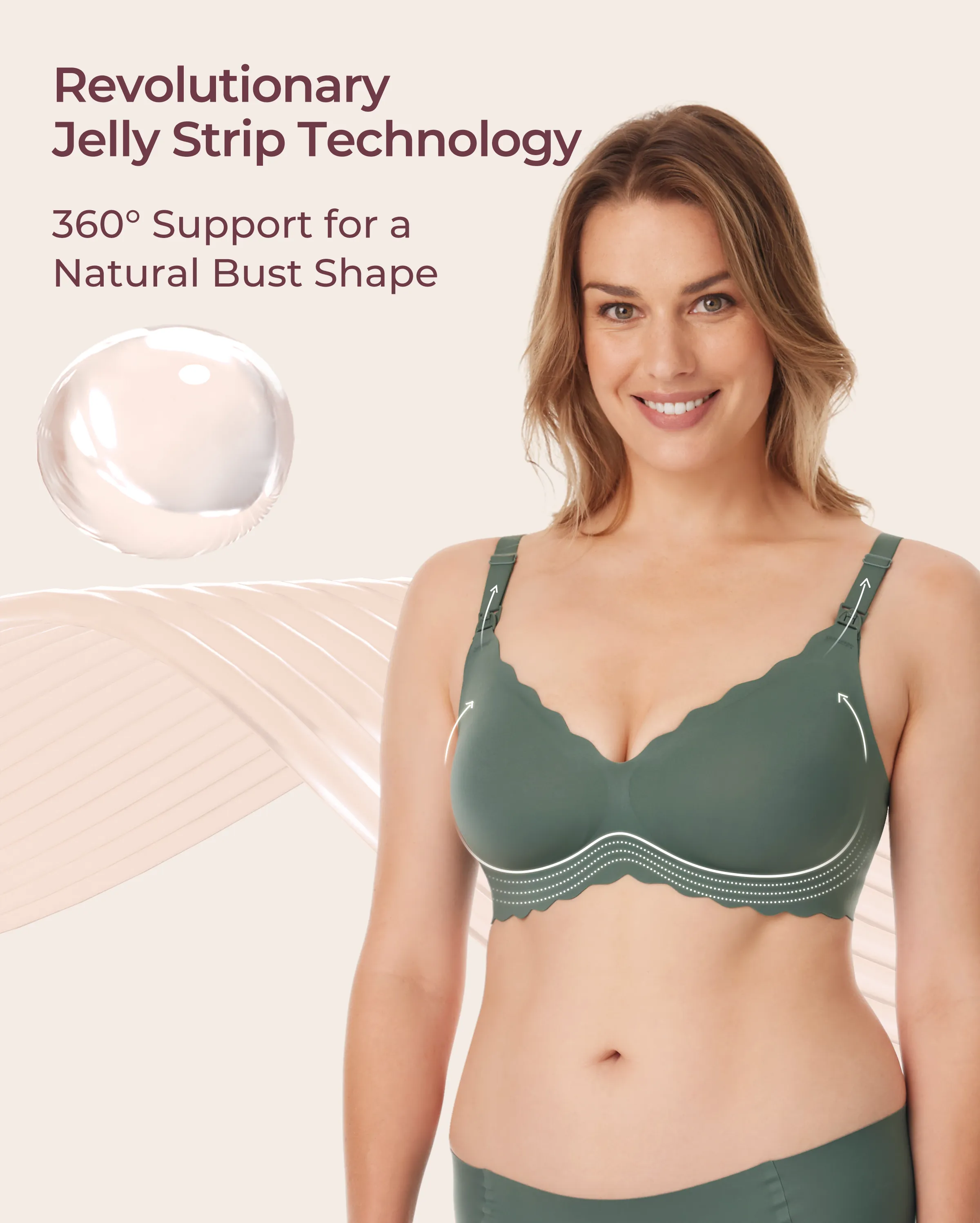 Jelly Strip - Sujetador de lactancia con realce floral sin costuras - YN46 - Image 58