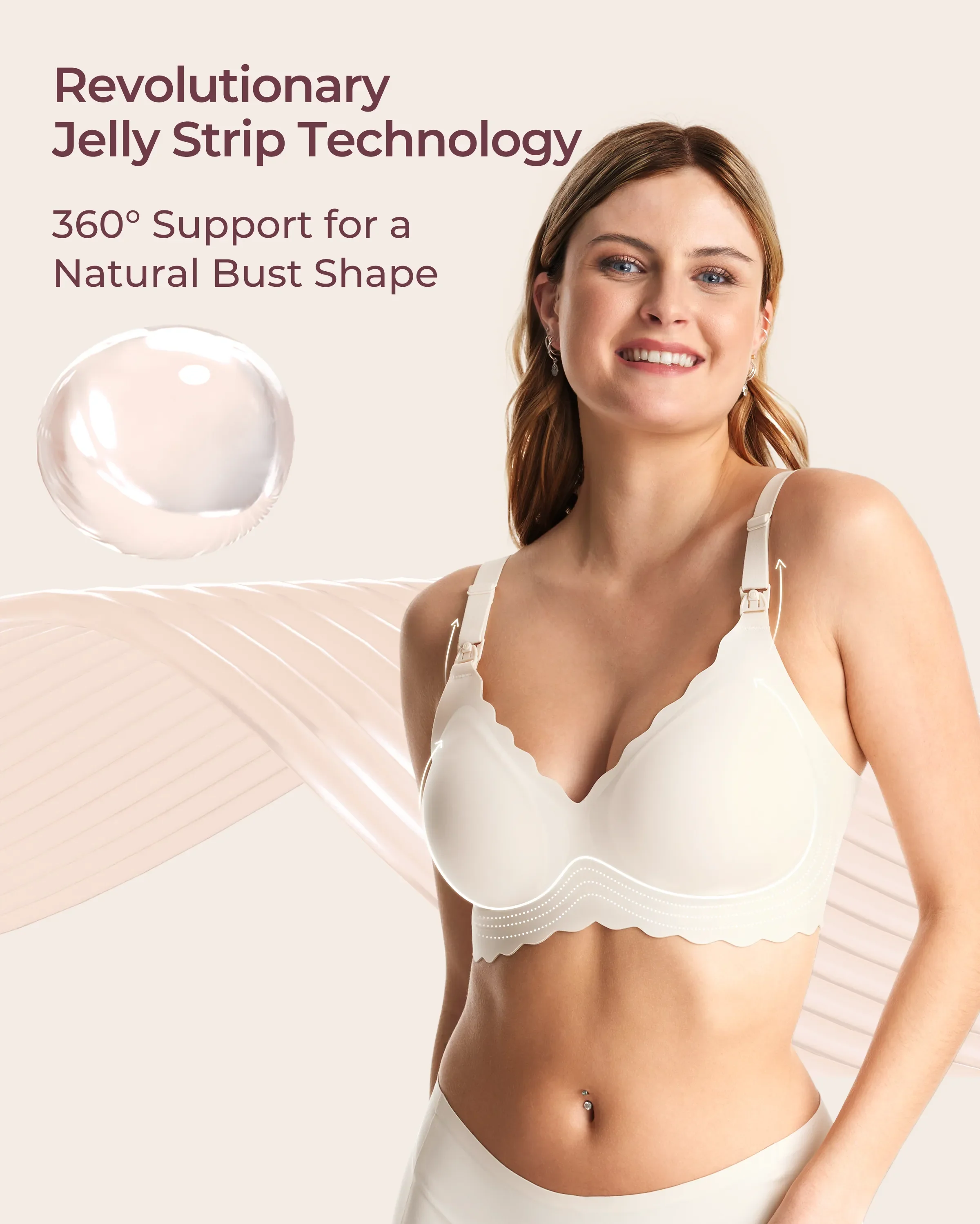 Jelly Strip - Sujetador de lactancia con realce floral sin costuras - YN46 - Image 66