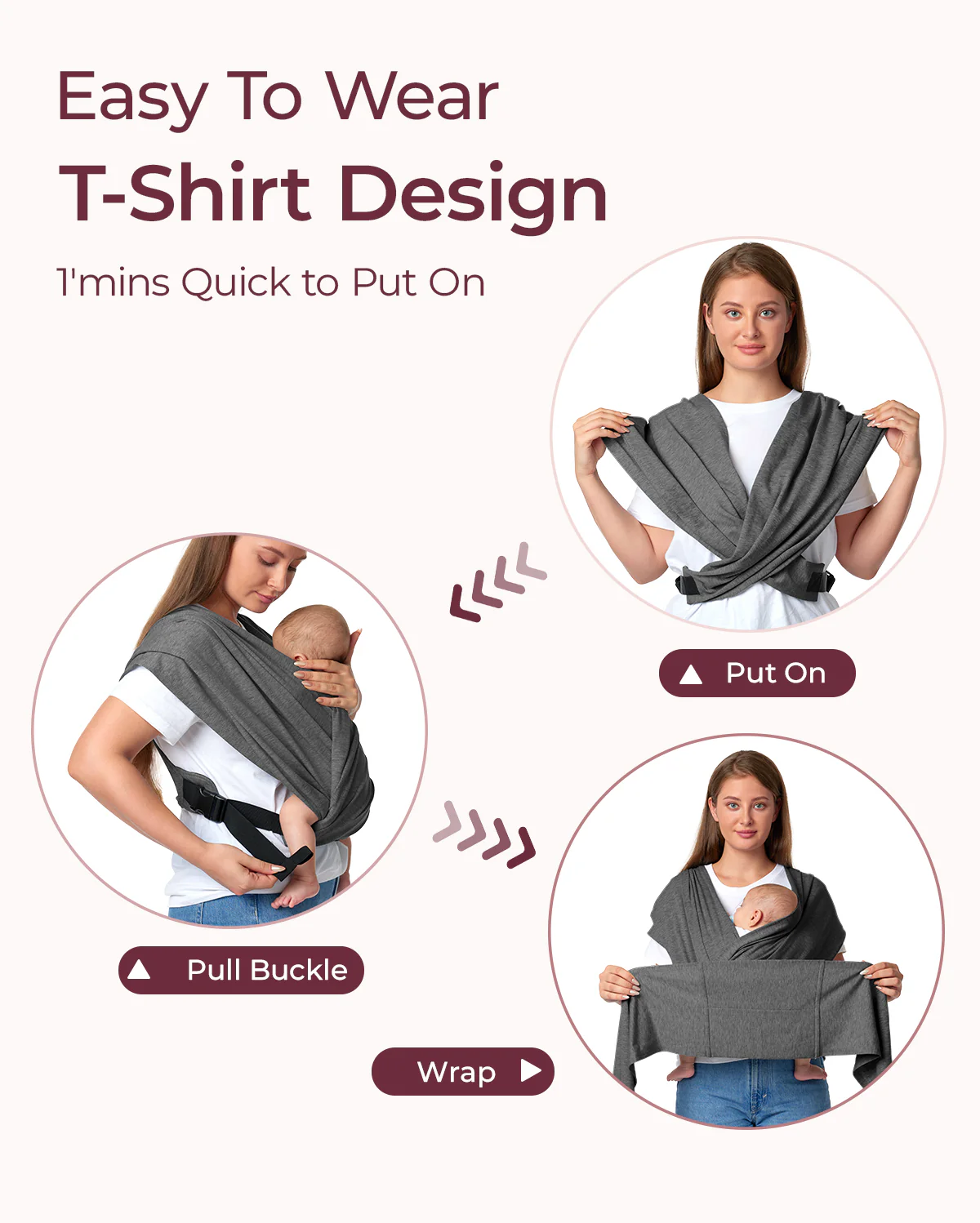 Fácil de llevar con las manos libres - Portabebés Wrap - Image 33