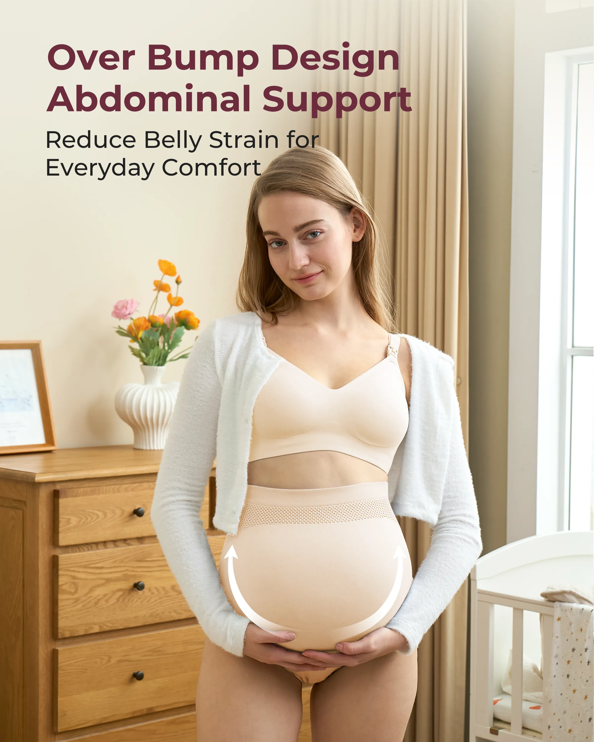 Braguitas de embarazo de cintura alta sin costuras - Pack de 3 - Image 23