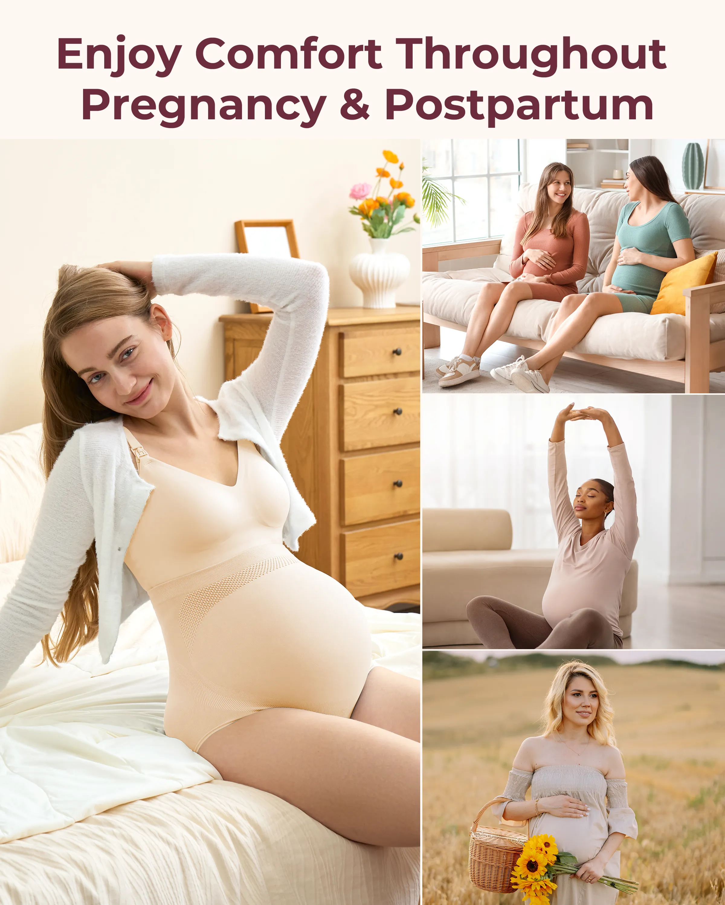 Braguitas de embarazo de cintura alta sin costuras - Pack de 3 - Image 26