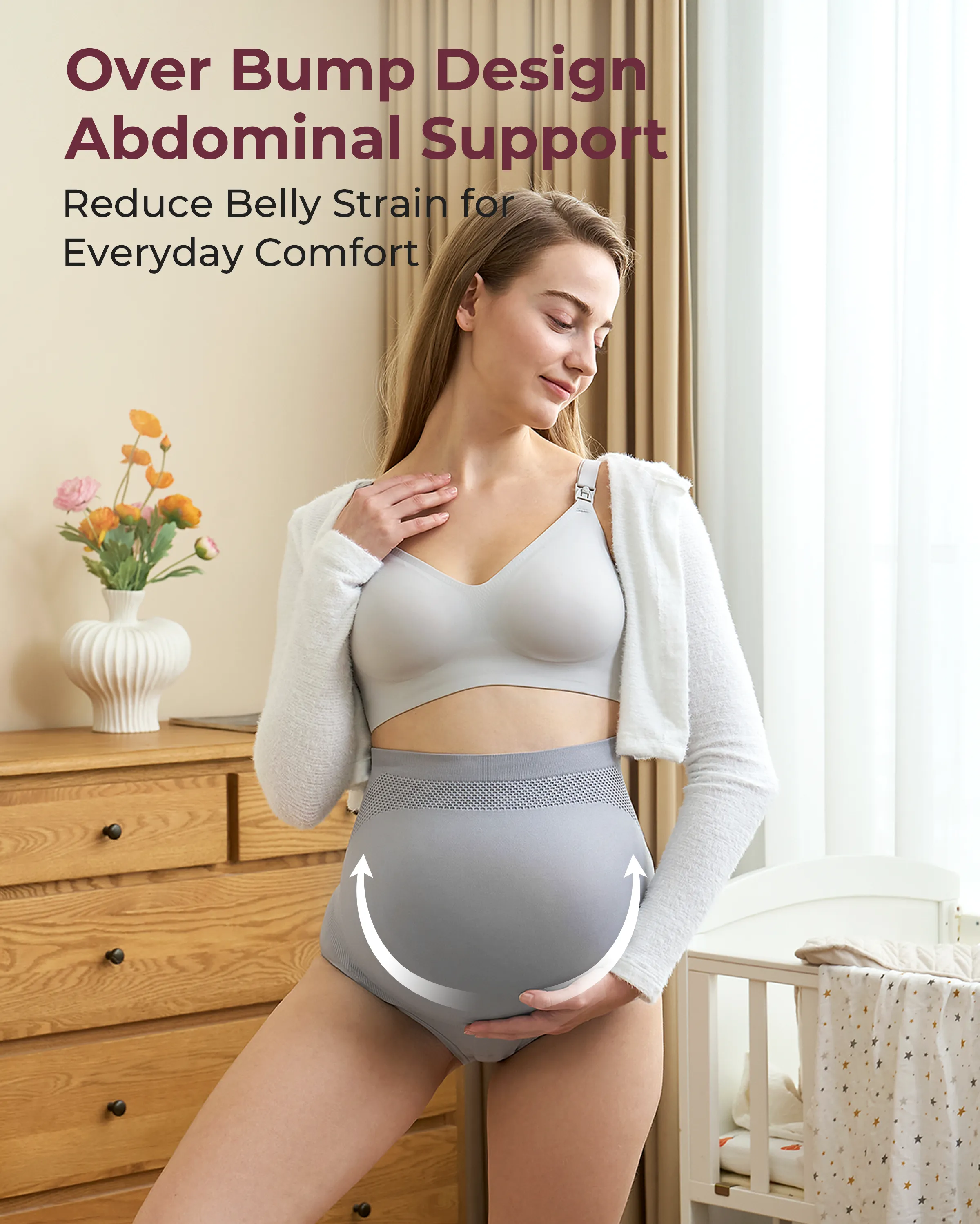 Braguitas de embarazo de cintura alta sin costuras - Pack de 3 - Image 30