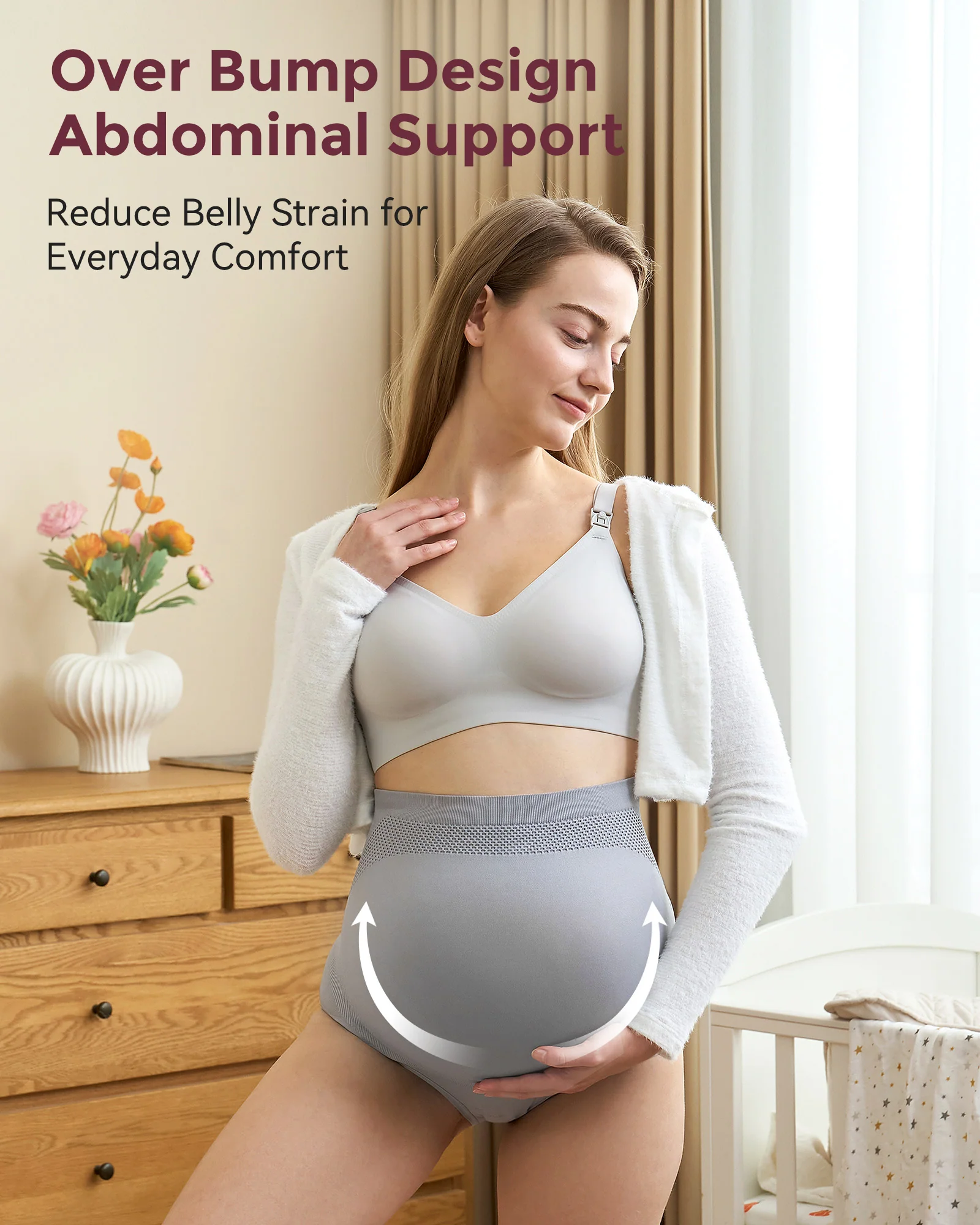 Braguitas de embarazo de cintura alta sin costuras - Pack de 3 - Image 8