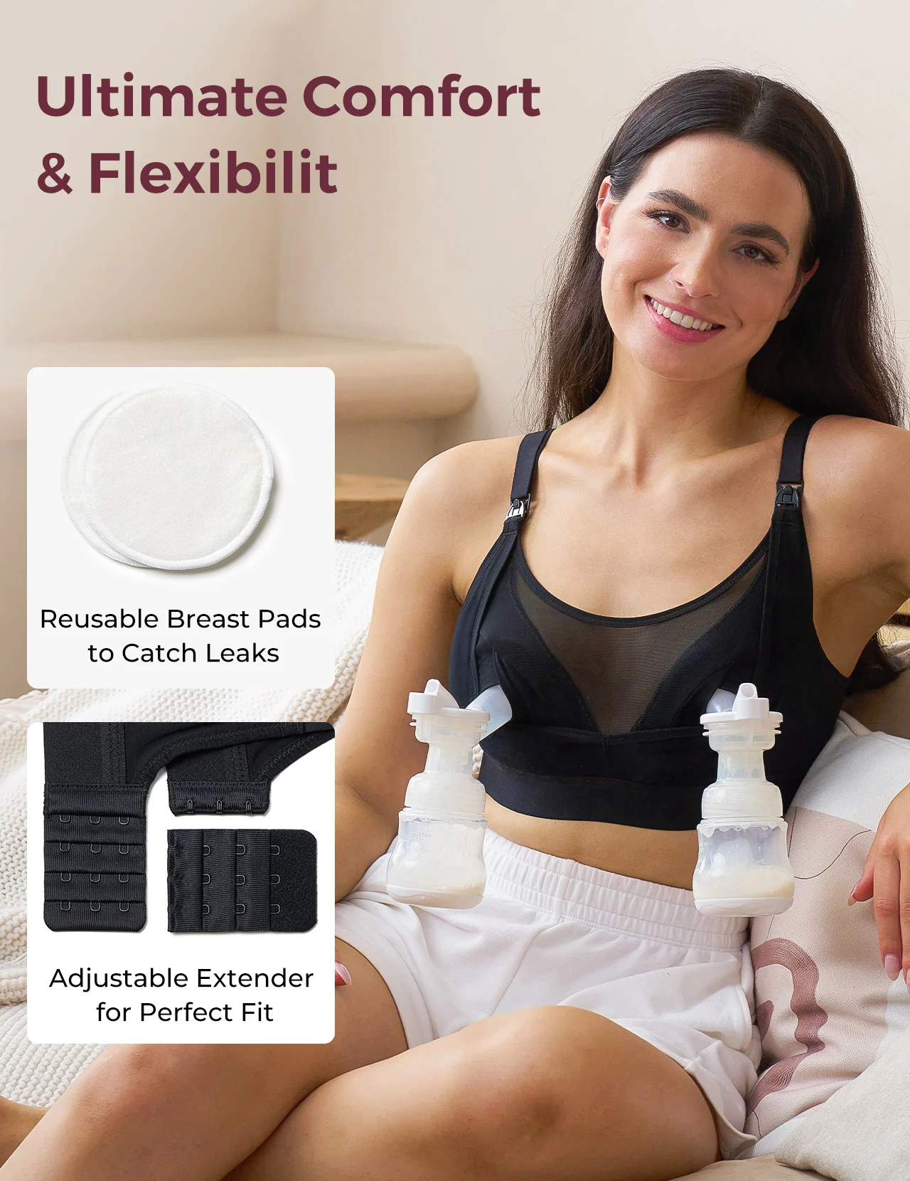 Bamboo - Sujetador de lactancia y bombeo Ultra-Soft & Cool Breeze - HF018 - Image 5