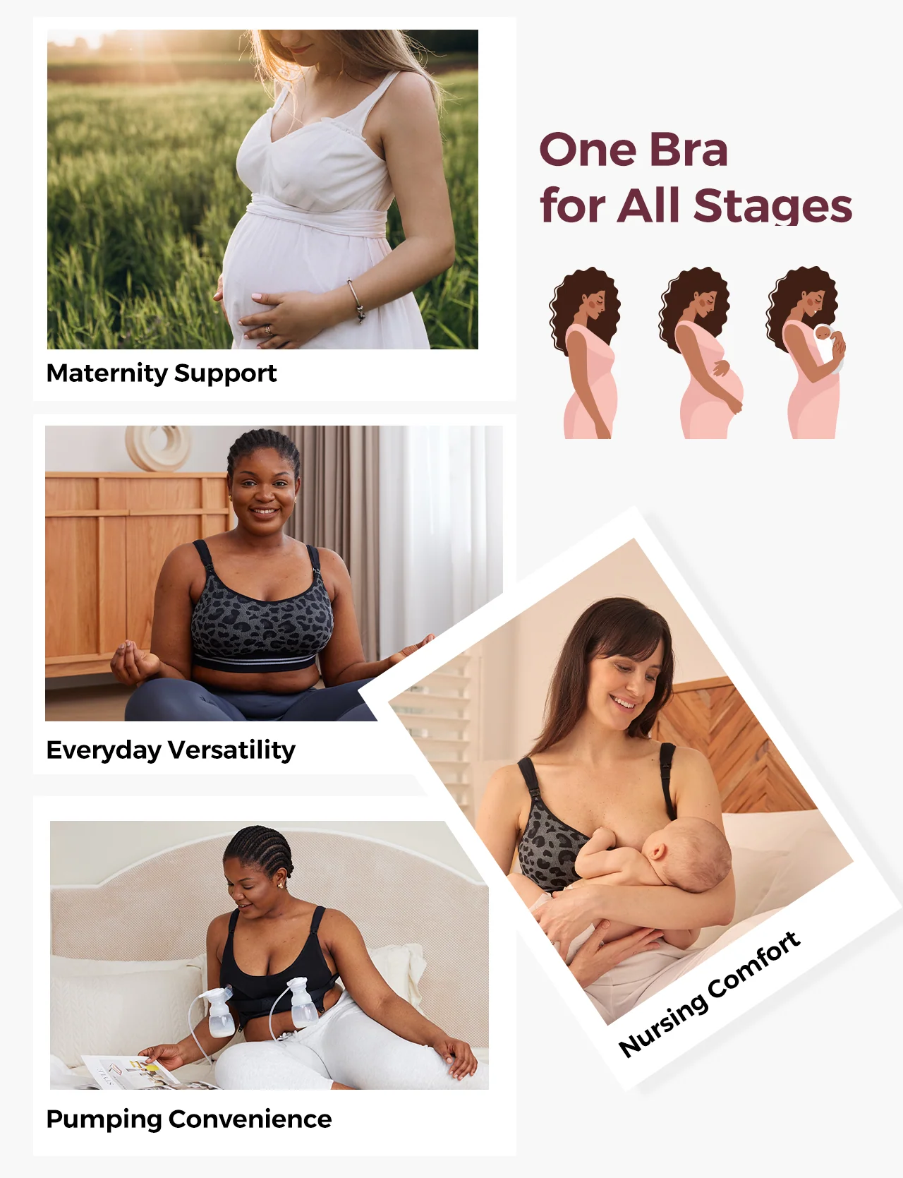 DEX - Sujetador de bombeo 4 en 1 de tejido elástico sin costuras y manos libres-HF022 - Image 6