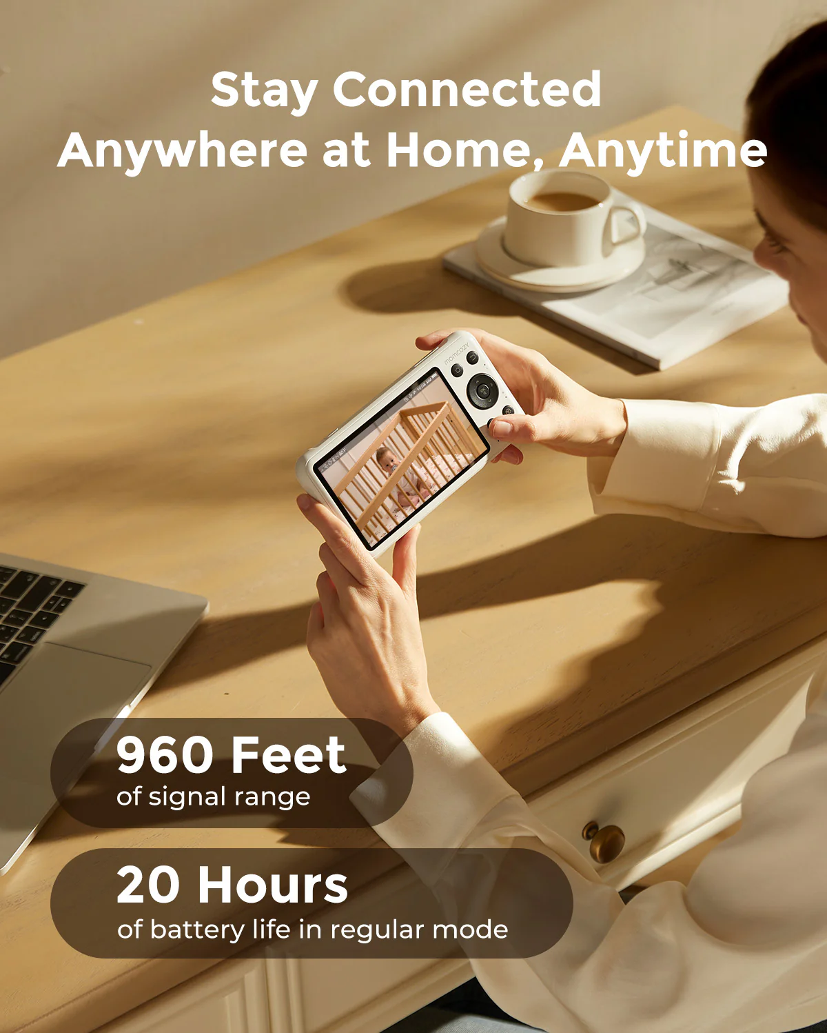 Vigilabebés Inteligente Momcozy de 5 Pulgadas con Modo Dual - BM04 - Image 8