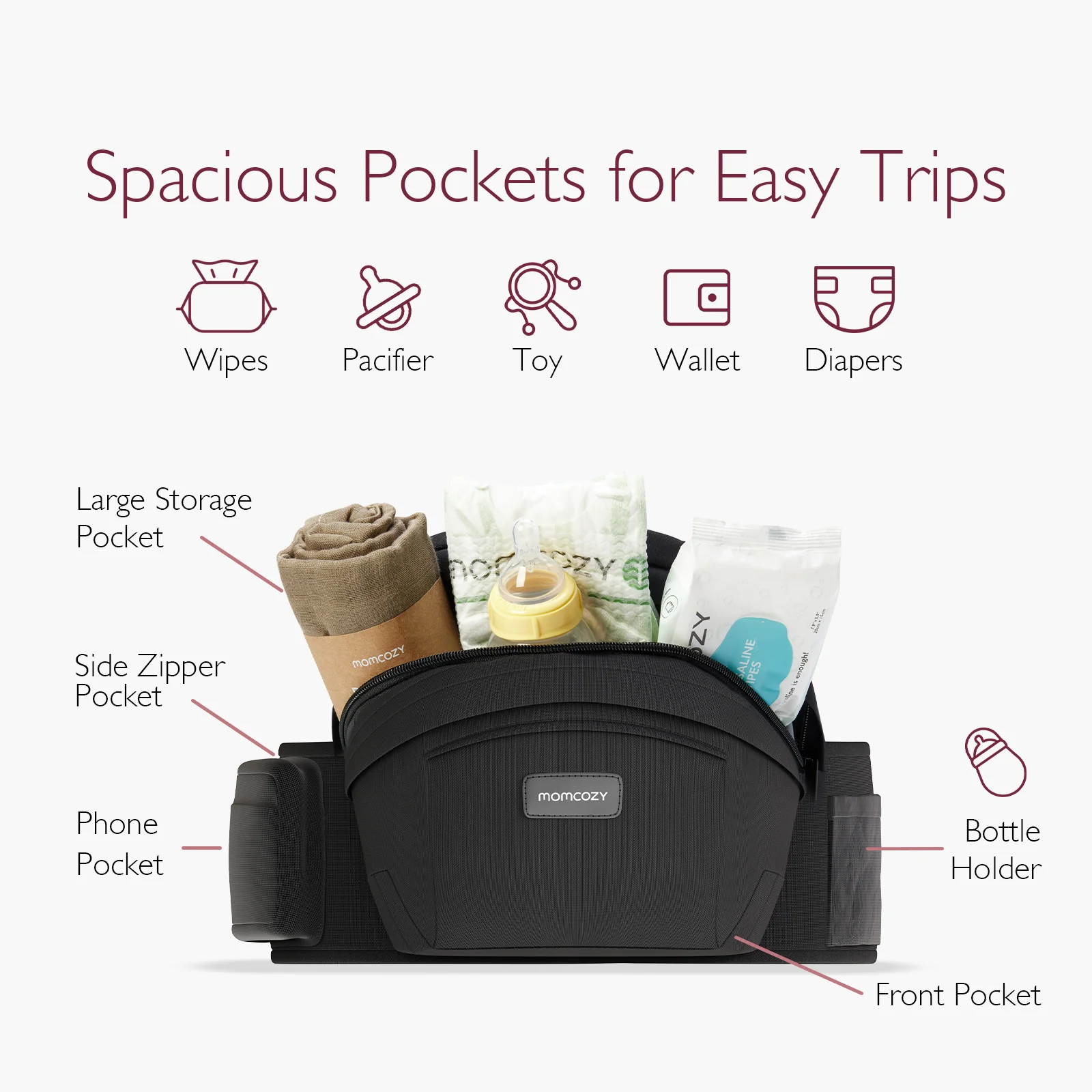 Portabebés Momcozy Wander360 con asiento en la cadera - Image 4