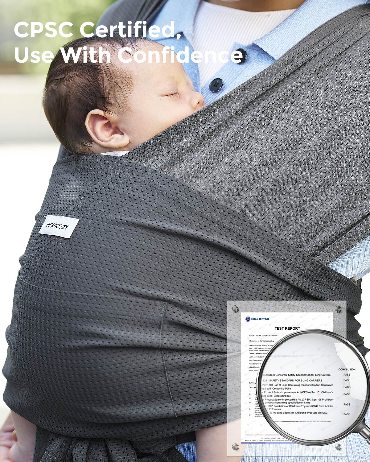 Portabebés envolvente Momcozy SnapLite de malla refrescante - Image 39