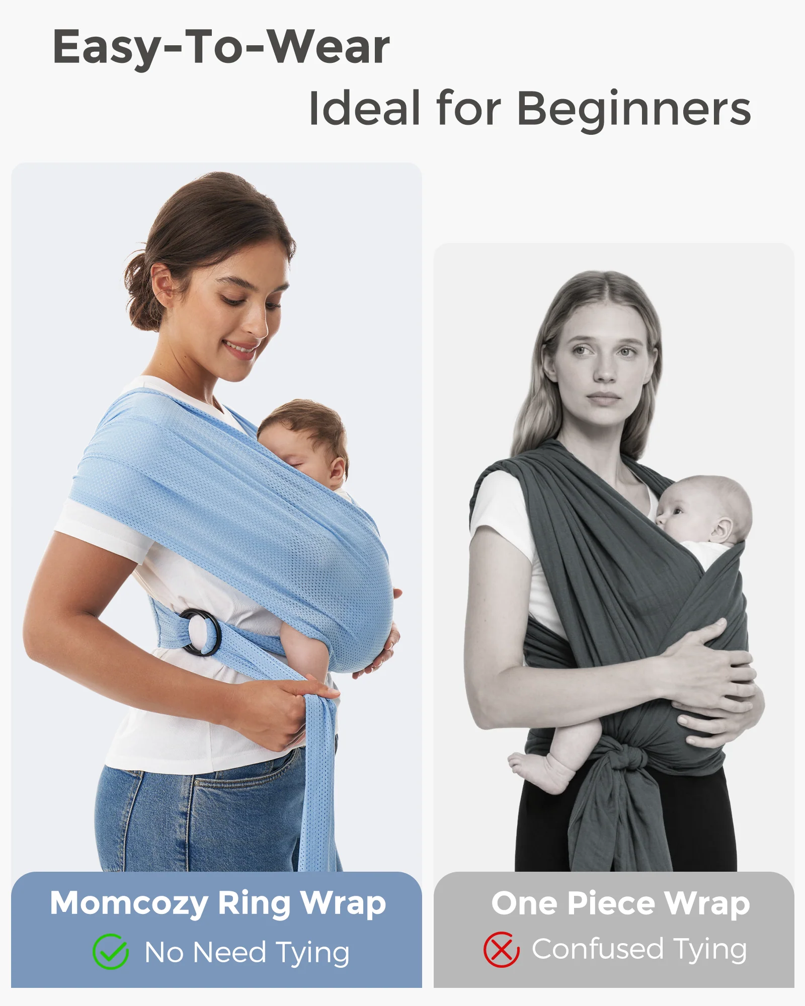 Fácil de llevar con las manos libres - Portabebés Wrap - Image 45