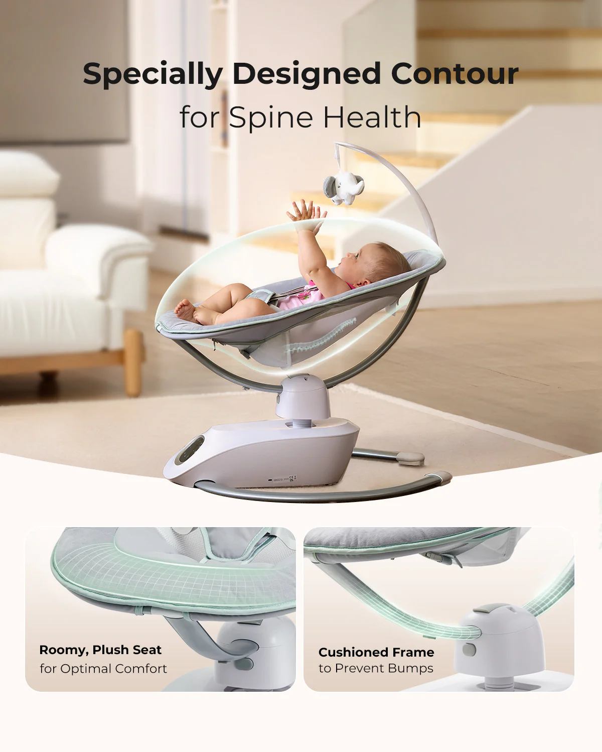 Momcozy CocoSway Columpio Eléctrico para Bebé con Movimiento 3D - Image 4