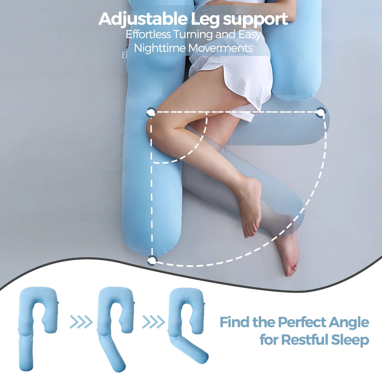 Almohada original para embarazadas en forma de F con cuña ajustable - Image 5