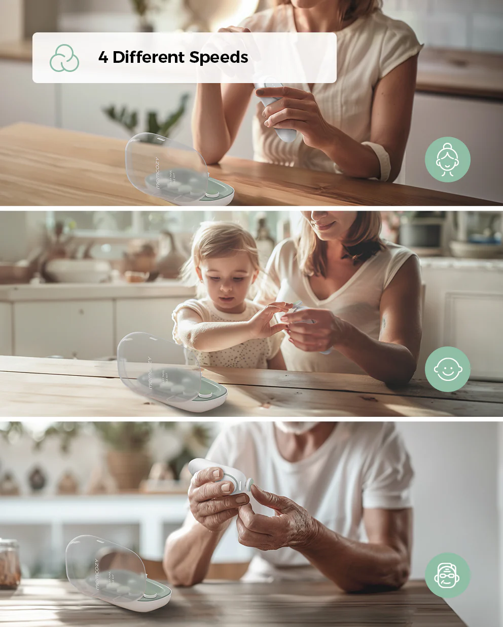 Lima eléctrica para uñas de bebé Momcozy – Bajo nivel de ruido - Image 3