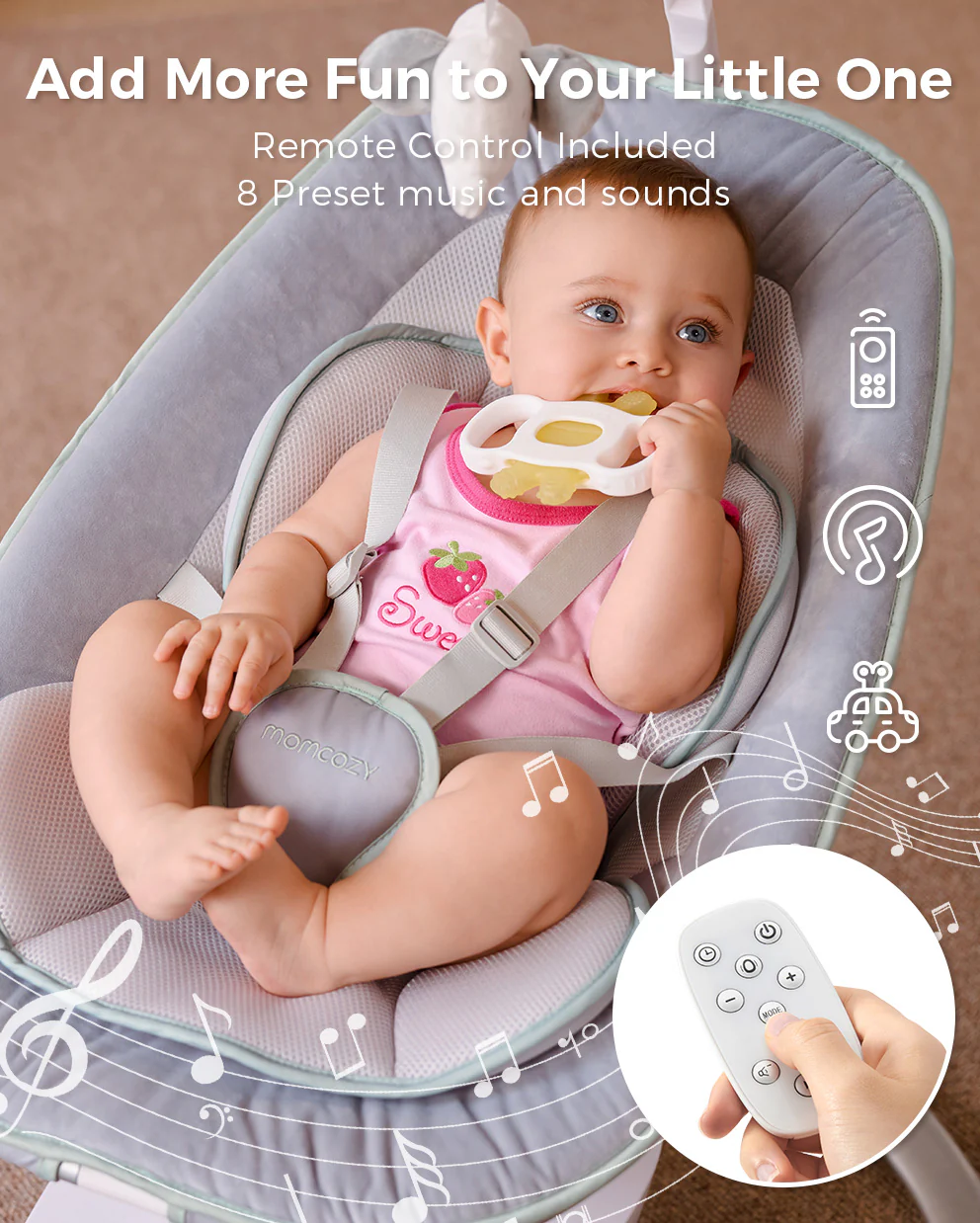 Inserto para bebés Momcozy compatible con el columpio Momcozy CocoSway - Image 7