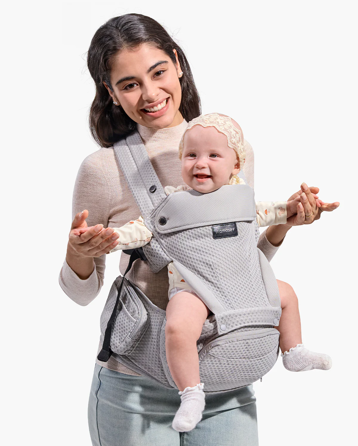Portabebés Momcozy Move2Fit con asiento ergonómico - Image 13