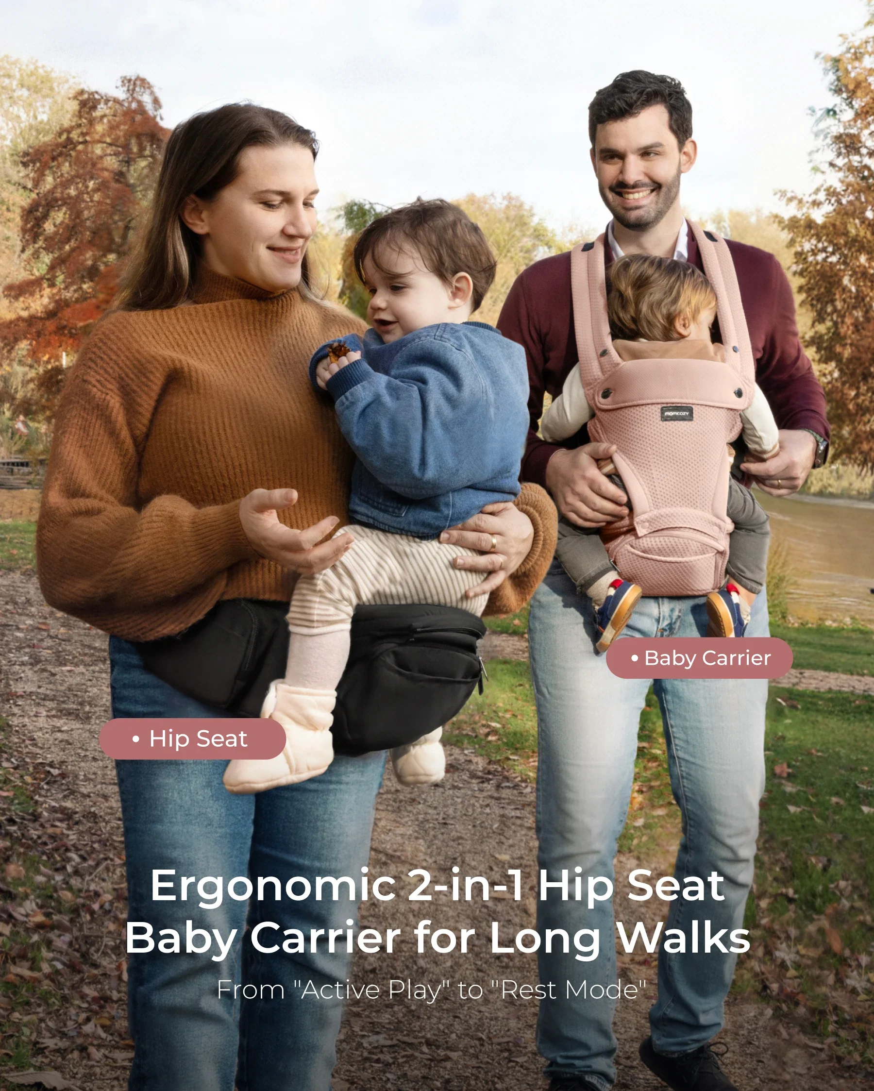 Portabebés Momcozy Move2Fit con asiento ergonómico - Image 14