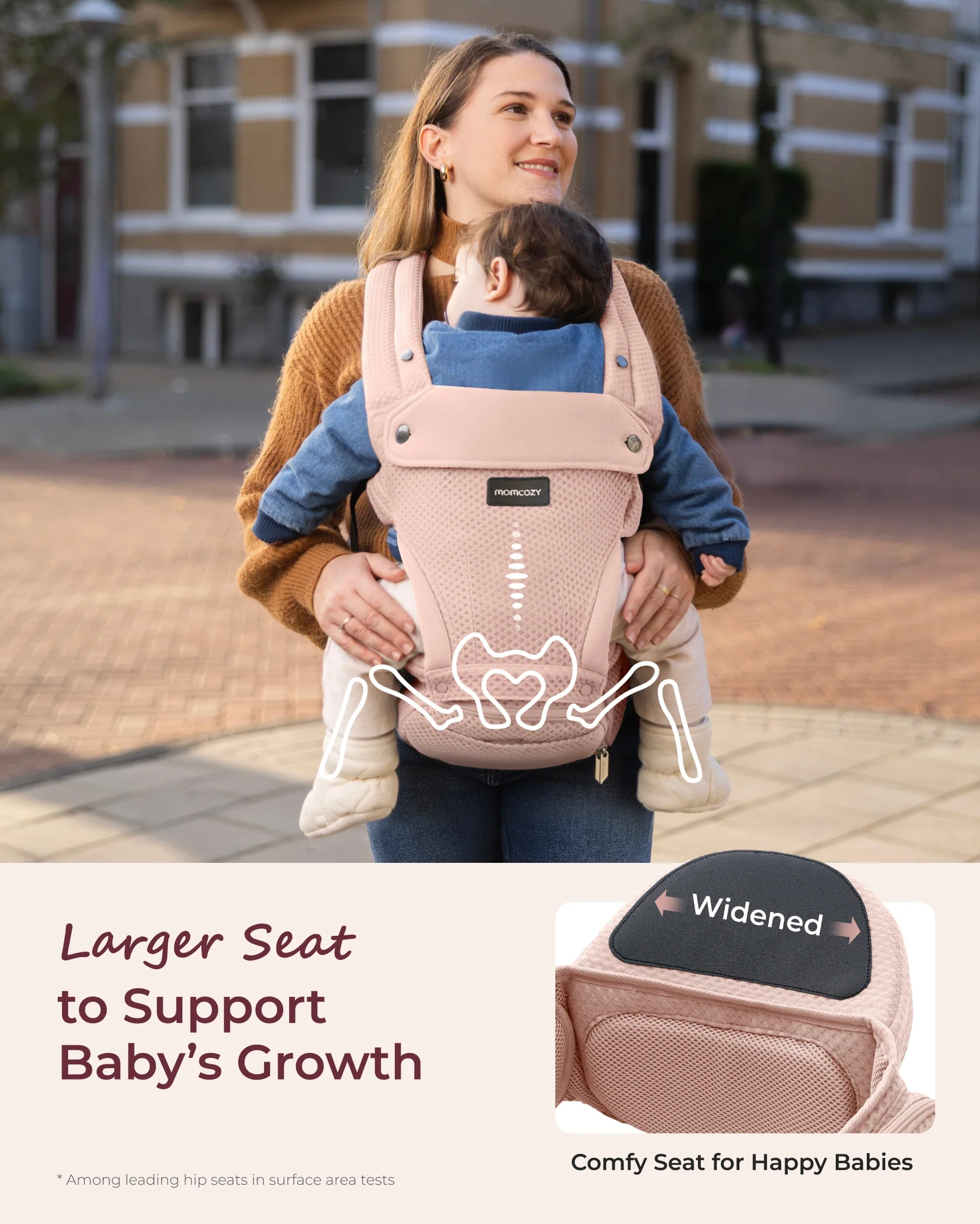 Portabebés Momcozy Move2Fit con asiento ergonómico - Image 15