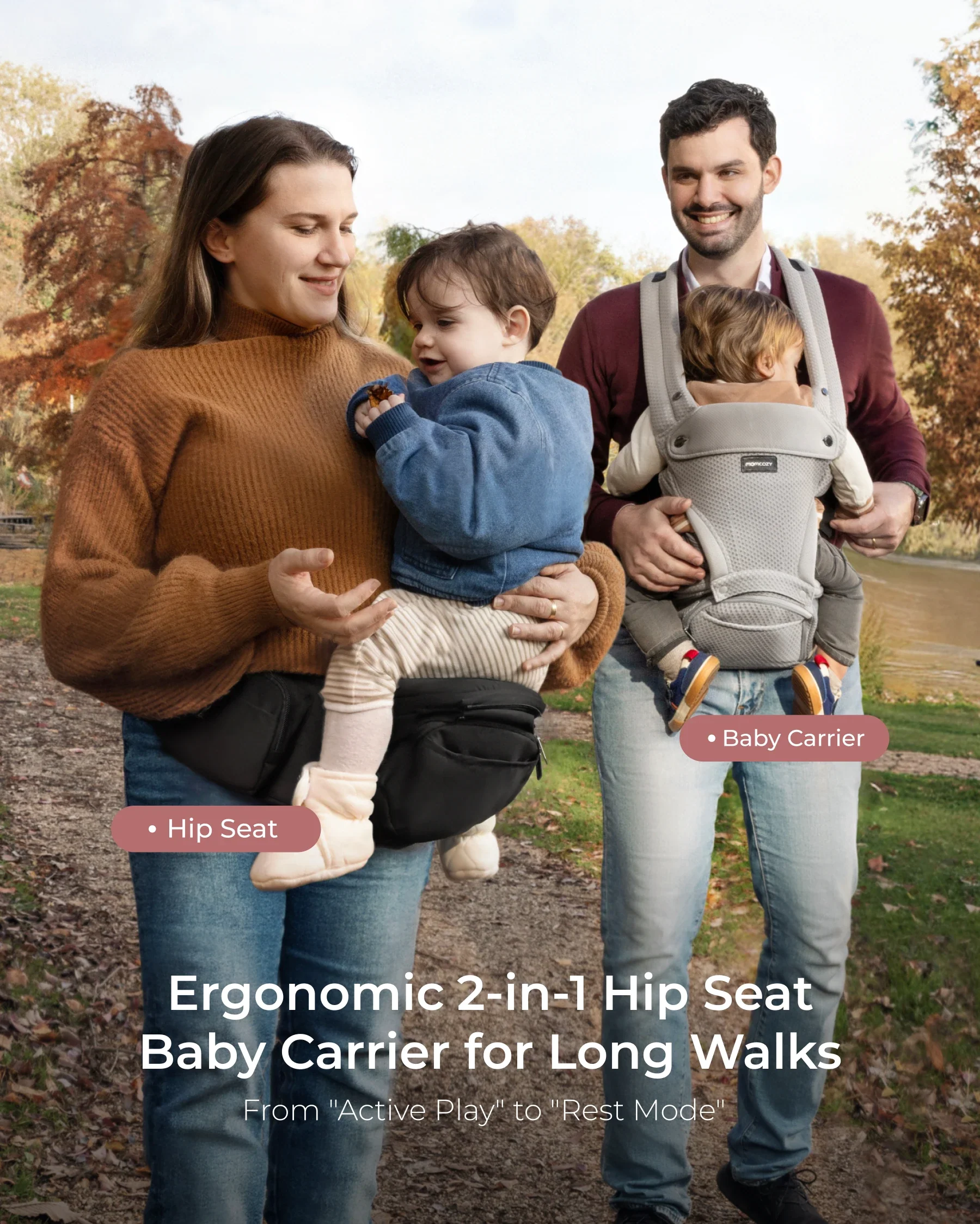 Portabebés Momcozy Move2Fit con asiento ergonómico - Image 27