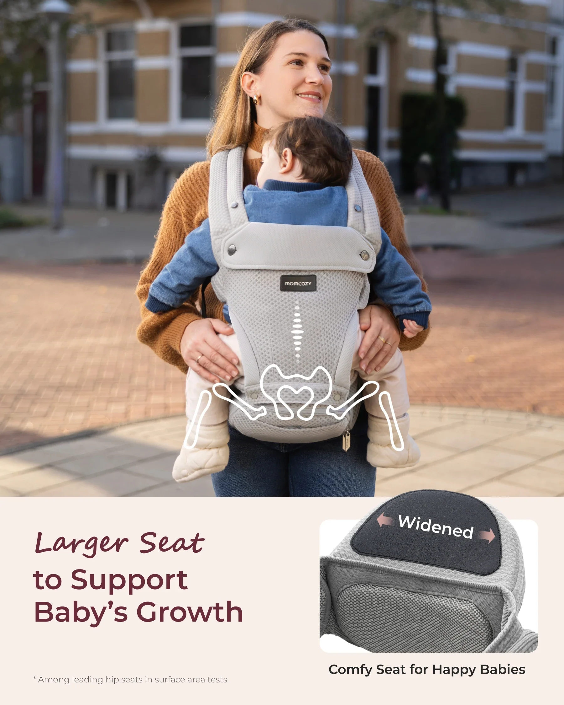 Portabebés Momcozy Move2Fit con asiento ergonómico - Image 28