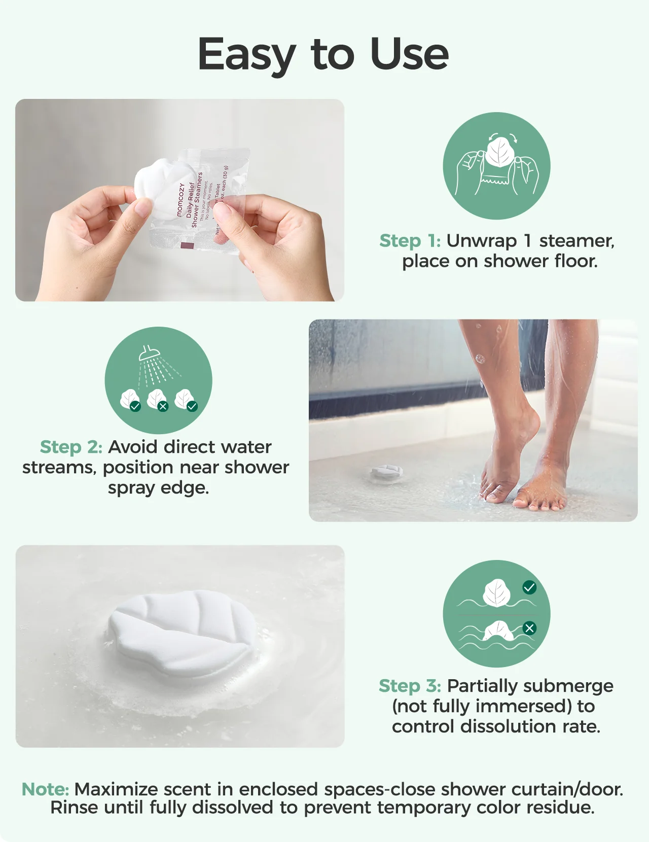 Momcozy Peppermint & Eucalyptus Shower Steamers(14 Pack) - Image 5