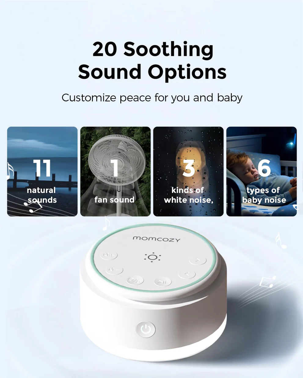 Máquina de sonido portátil para bebés Momcozy – Batería de larga duración - Image 8