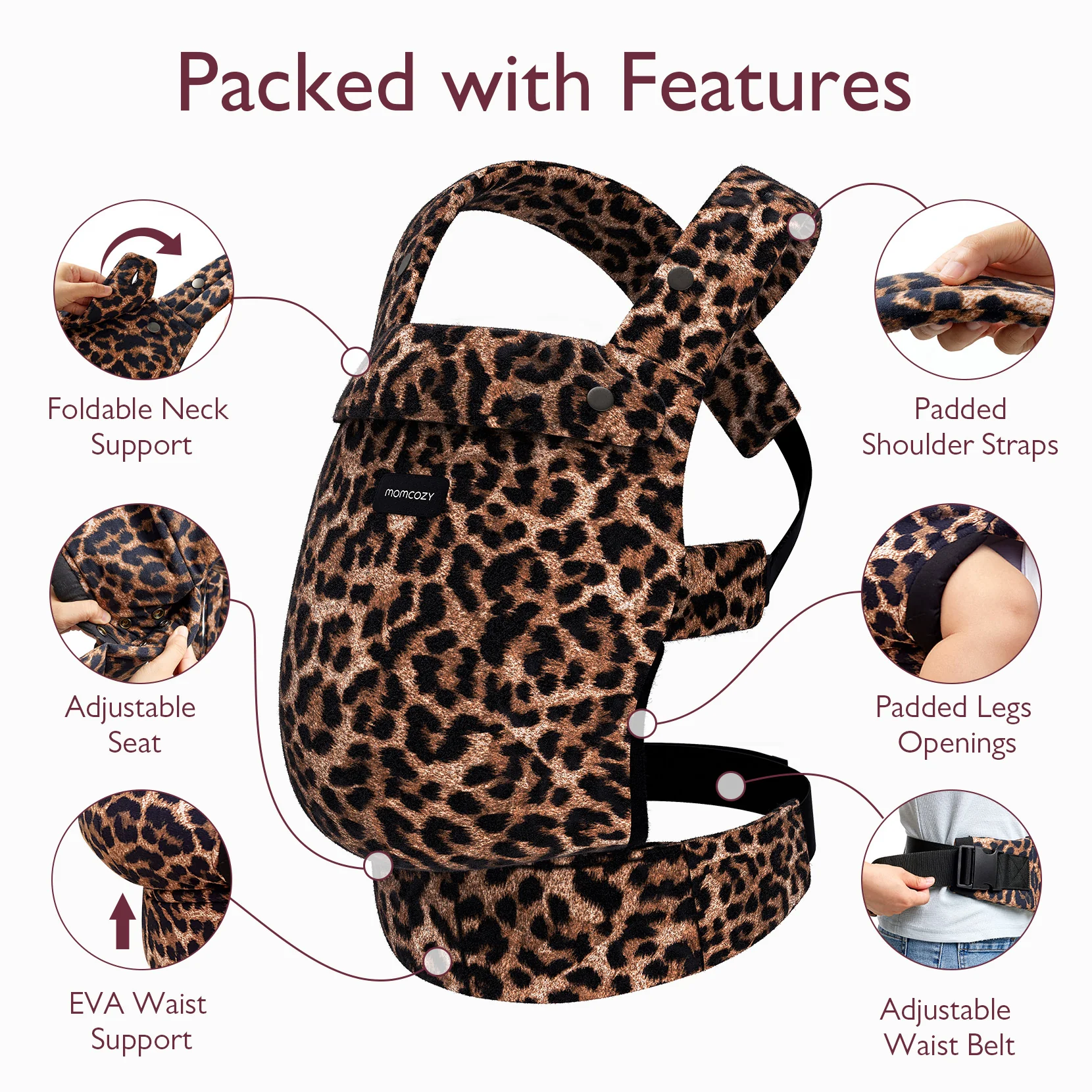 Momcozy PureHug - Portabebés - Color leopardo - Image 5