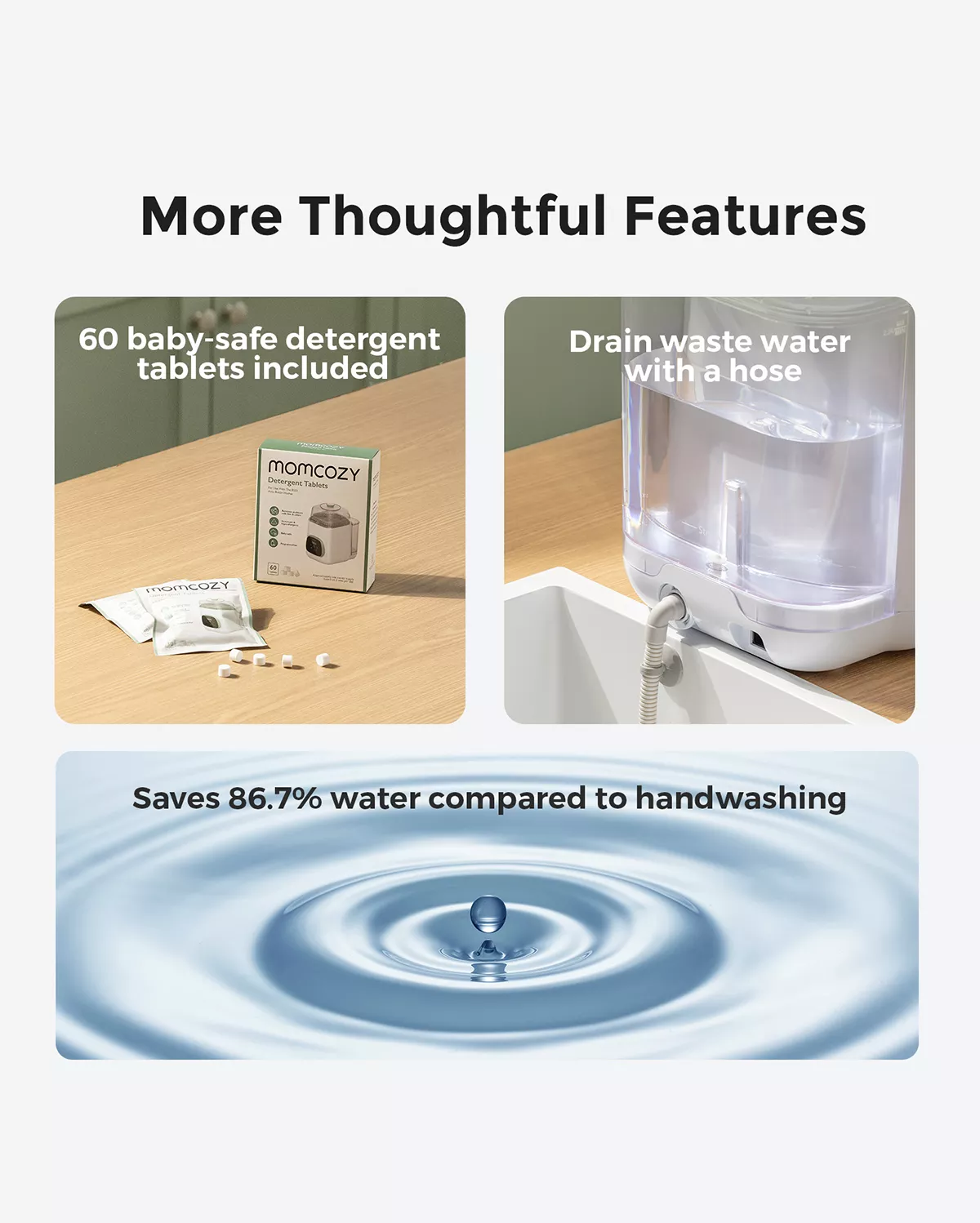 Momcozy KleanPal Pro esterilizador y lavadora de biberones para bebés - Image 8